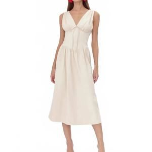 NEW ADELYN RAE penelope faux corset dress in creme